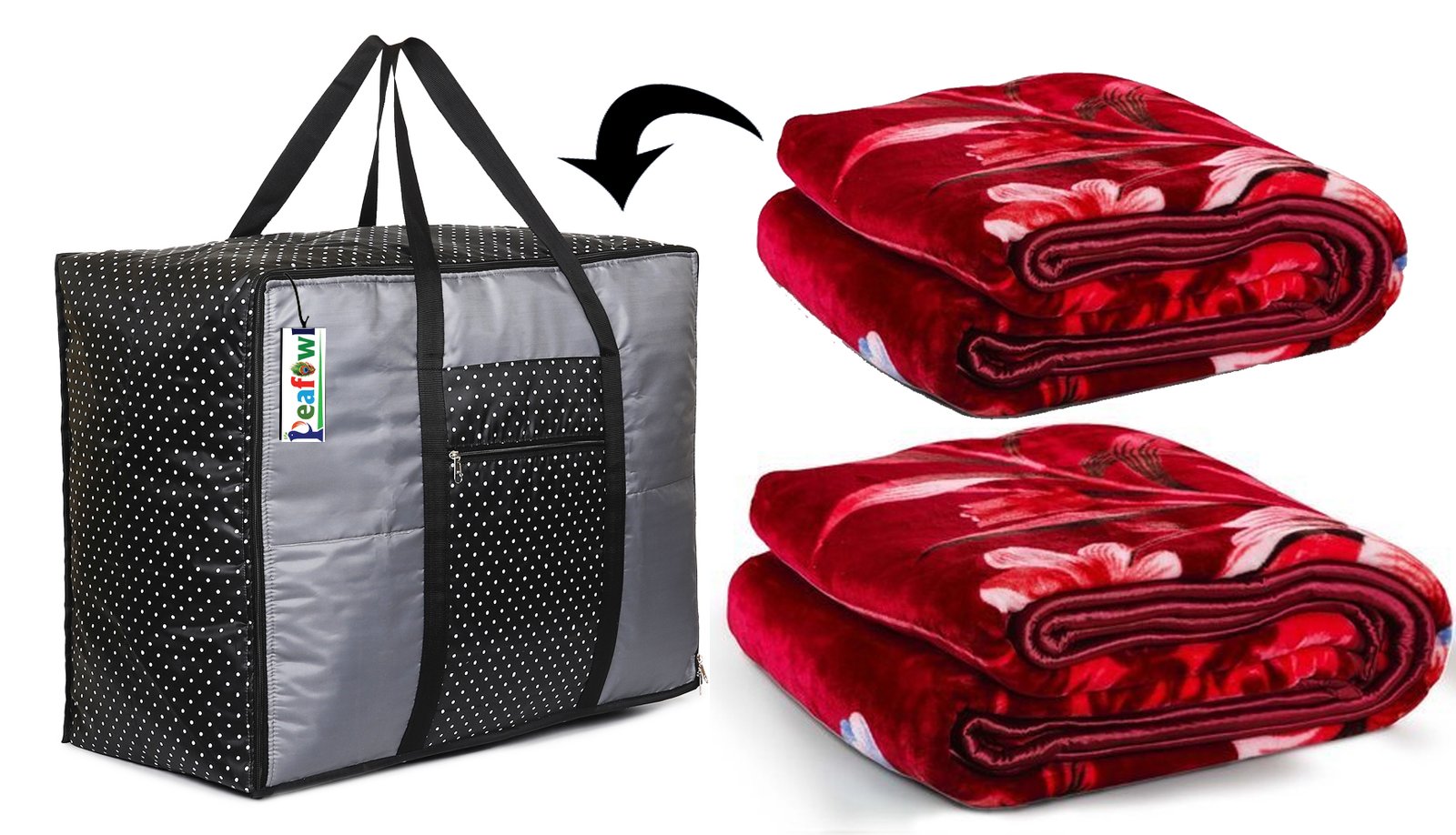 Jumbo Storage Bag for Blanket, Saree, Double Bed Quilt - Image 5