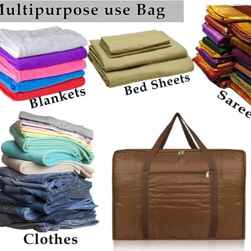 Peafowl Double Bed Blanket Bag Cover/Saree Bag With Water Proof Dust Proof/King Size Blanket Cover Jumbo Bag