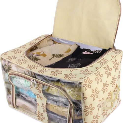 Transparent Moisture Proof Storage Box, Saree Cover Wardrobe Organizer bag