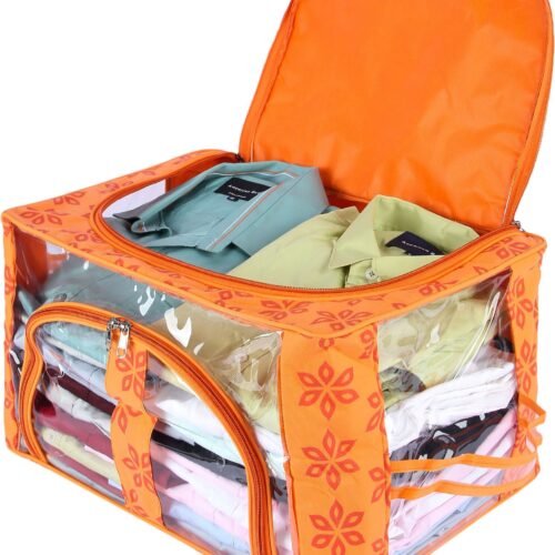 Transparent Moisture Proof Storage Box, Saree Cover Wardrobe Organizer bag